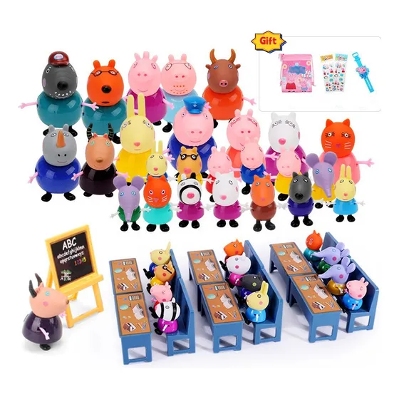 Figuras De Acción De Personajes Familiares De Peppa Pig, Jug