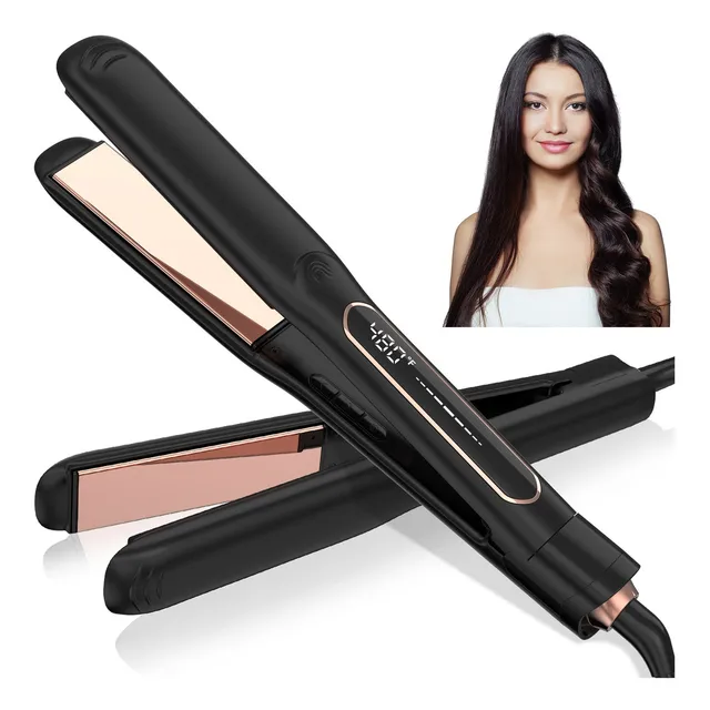 Plancha para cabello profesional Sasha ES-STpro 480f Titanio color negro 127V