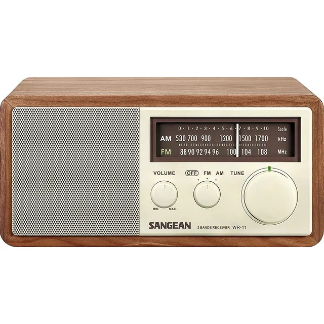 Gabinete De Madera Am/fm Mesa De Radio Analógico Sangean Wr1
