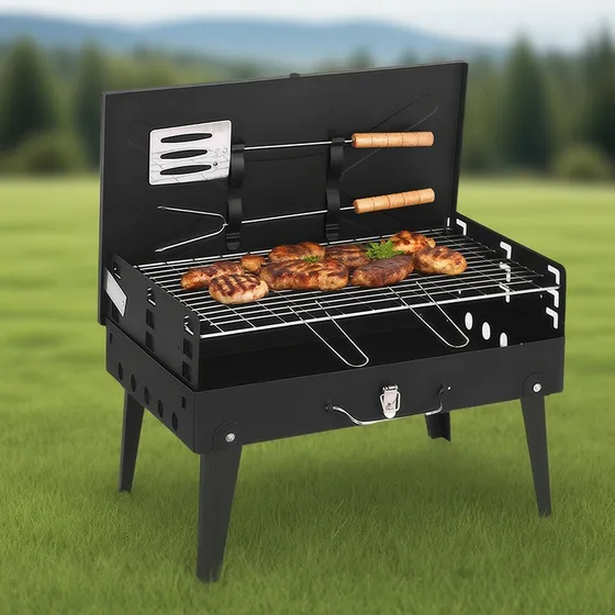 Parrilla Móvil Genérica Barbacoa Portátil 43x26cm