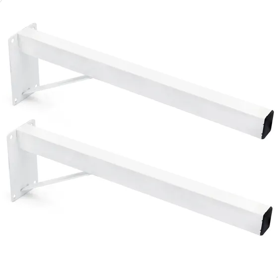 Kit 2 Tubo 50 Cm Cano Retangular Mão Francesa Bancada Branco