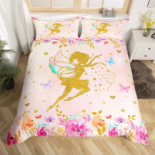 Juego De Ropa De Cama Con Flores Coloridas Para Niñas De Cas Juego De Ropa De Cama Con Flores Coloridas Para Niñas De Cas