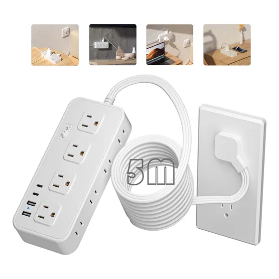 Multicontactos Extensiones Con 4 Salidas 3 Usb 1 Tipo-c 5m