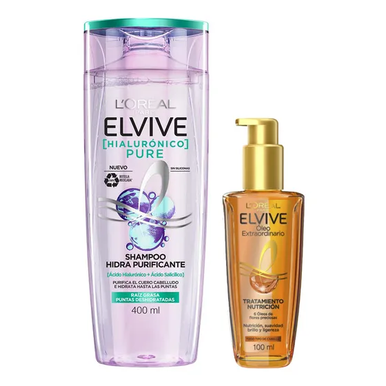 Combo Elvive Hialuronico Pure + Oleo Extraordionario