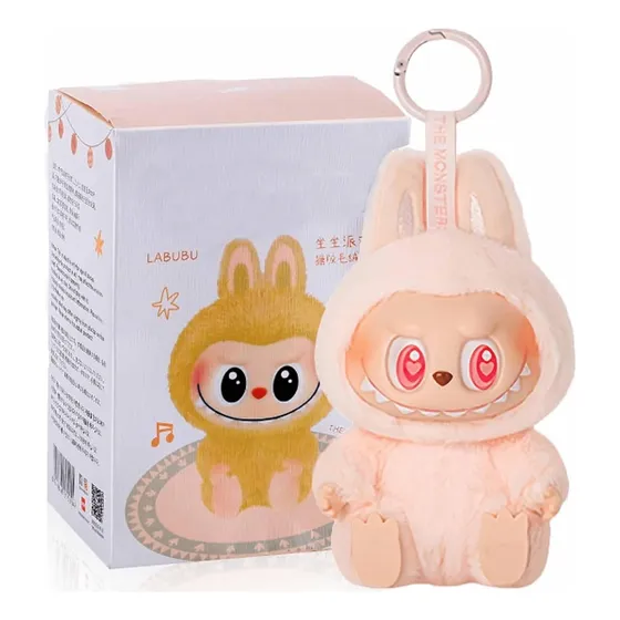 Para Labubu Macaron Monsters Vinilo Peluche Llavero /2,rosa