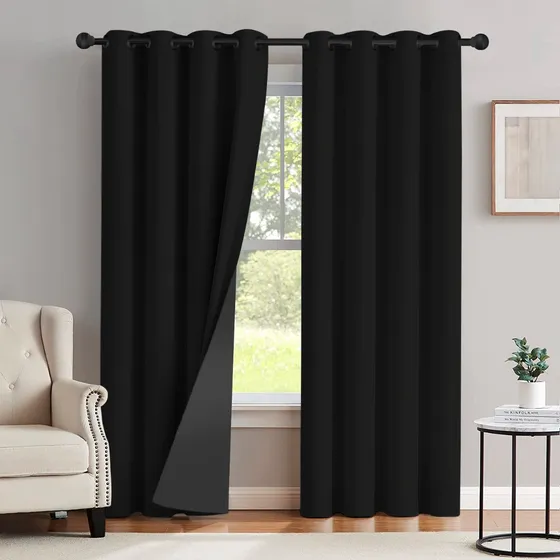 Cortina Blackout Corta Luz Blecaute 2,80 X 2,30 Sala/quarto Fabritex Enxovais Cor Preto