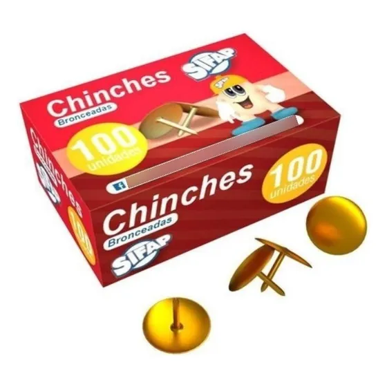 Chinches Doradas Bronceada 1 Punta Caja X 100 Unidades