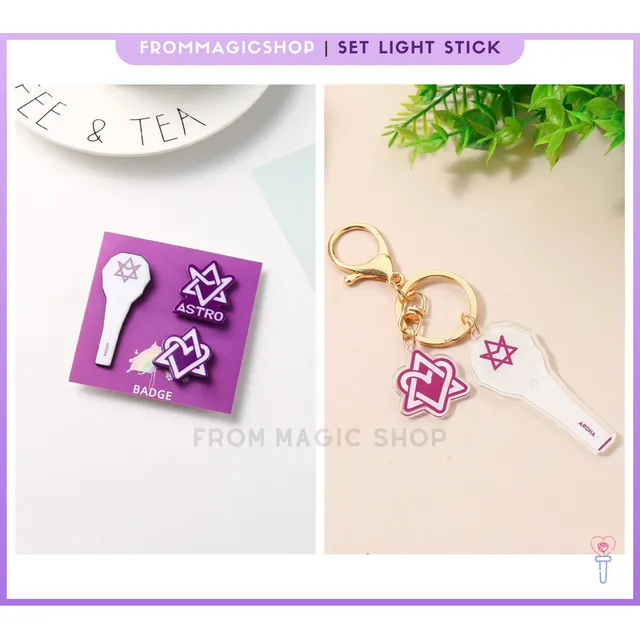 Conjunto De 2 Peças De Alfinete + Chaveiro [light Stick] |