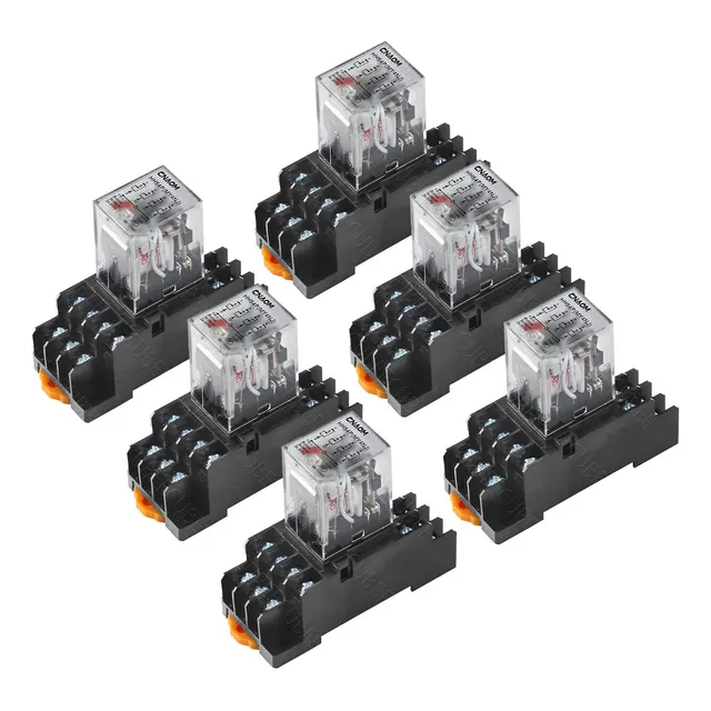 6pzs Relevador De 14 Pines Y 110vac Con Base