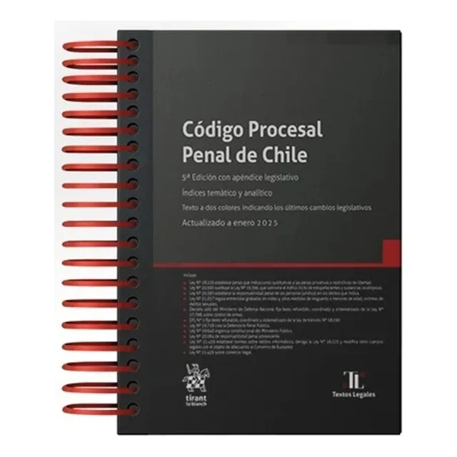 Código Procesal Penal De Chile 5a Edición 2025 / Anillado