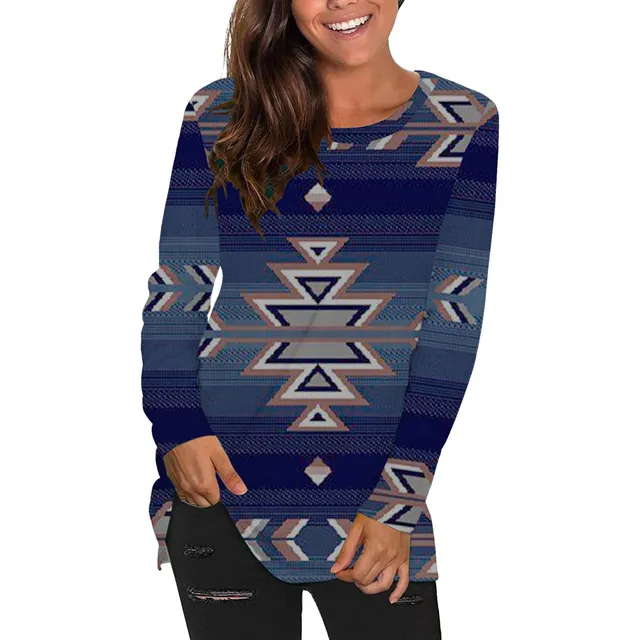 Tops Talla Para Mujer Jersey Informal Manga Larga Cuello