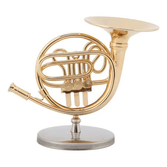 Adornos Para Instrumentos: Trompa Francesa Dorada En Miniatu