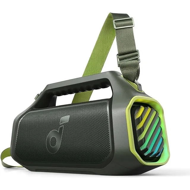 Bocina Soundcore Boom 2 Plus Portátil Bluetooth 140w Rms y Tecnología Bassup 20 Horas de Reproducción Sincroniza 100 Altavoces Ipx 7 y Flotación Altavoz Inalámbrico Party Box Verde Oscuro