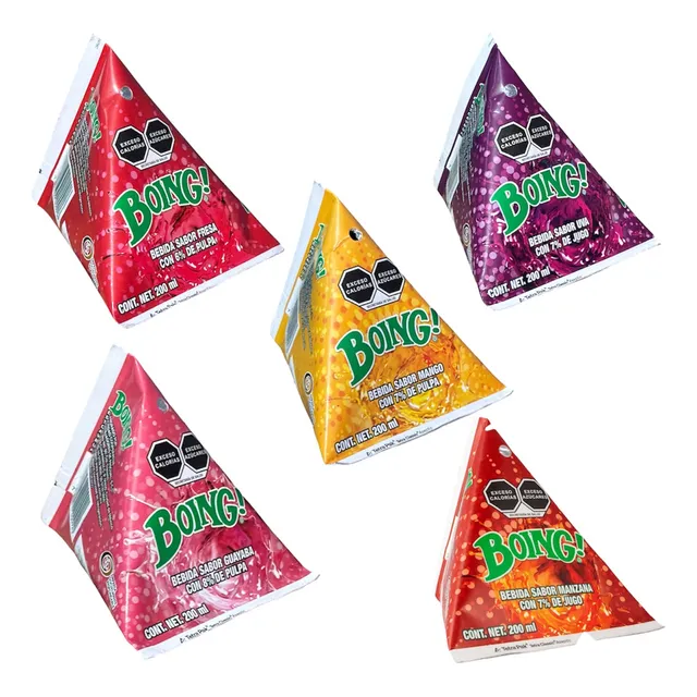 Boing De Triangulo Caja Surtida De 18pzas De 200ml Uva Mango