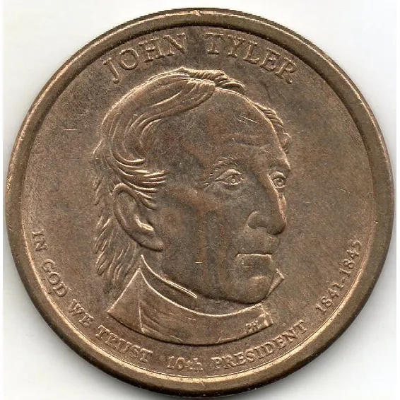 Moneda De 1 Dólar John Tyler 1841 - 1845 In God We Trust