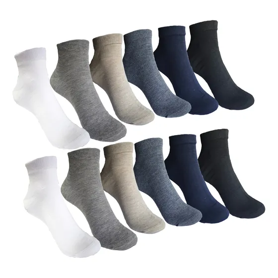 Tines Hombre O Dama Unitalla-unisex 12 Pares 6 Colores Lisos