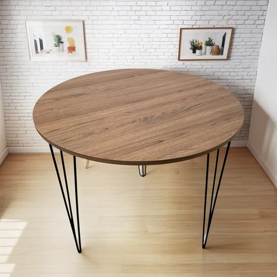 Mesa Redonda Madera Living Comedor Estudio Oficina 80cm