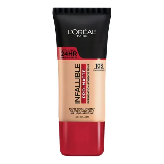 Base de maquillaje líquida L'Oréal Paris Infallible Pro-Matte 24 hrs tono 103 natural buff - 30mL
