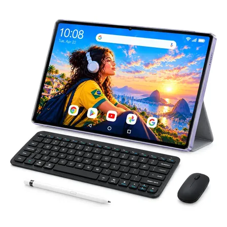 Tablet Pc 6gb+256gb, 10.1 10000mah , Kit Brinde Completo Lilás