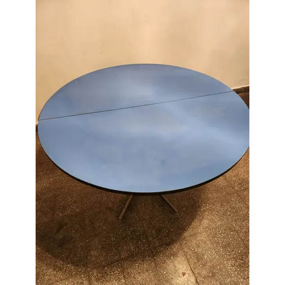 Mesa Plegable Color Azul Para Cocina Azul Cromado
