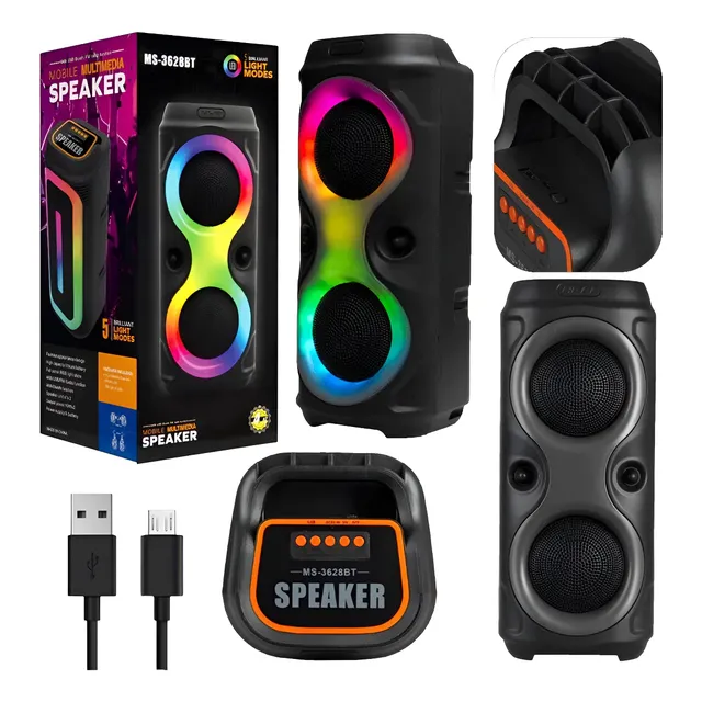 Parlante Bluetooth Portatil Inalambrico Radio Led Grande 8 