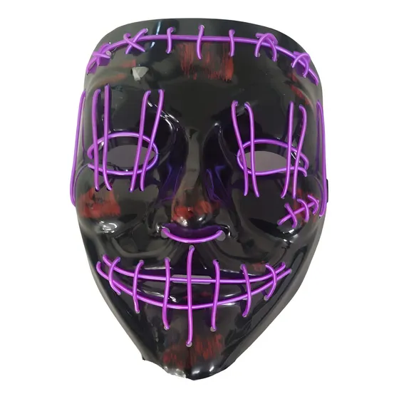 Mascara Luz Led La Purga Halloween The Purge Colores Color Fucsia