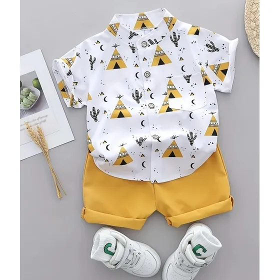 Conjunto Bebe Niño Algodón Hipoalergénico Camisa Casual Lino