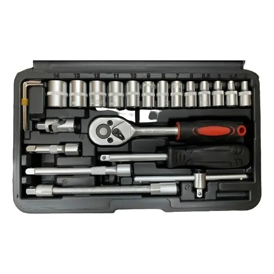 Caja JIN Feng jf-1046 Set Herramientas Juego Llave Tubo Kit 46 Piezas Estuche