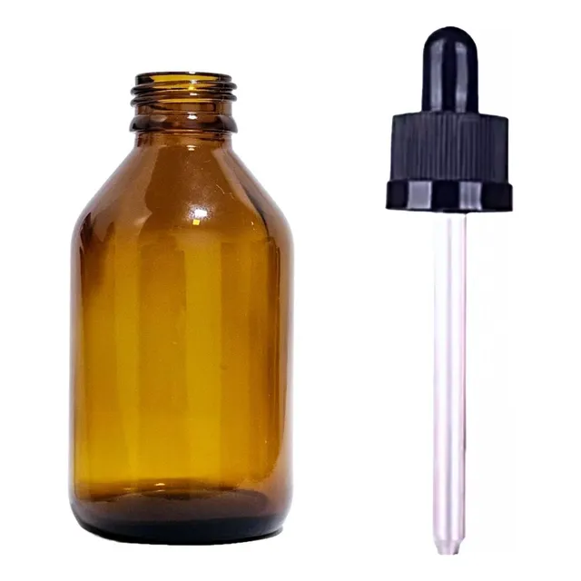 Frasco Conta Gotas Âmbar 100ml Remedio Laboratorio -kit 5 Un