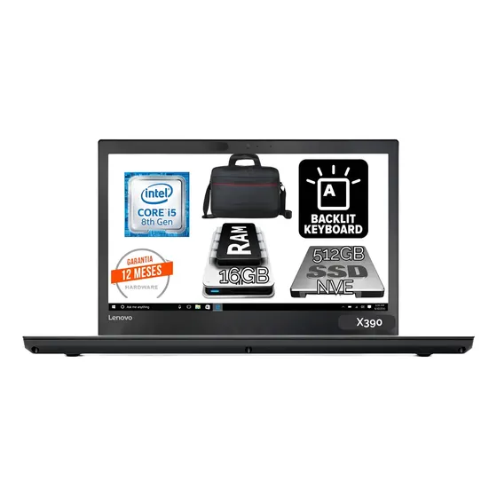Notebook Lenovo X390 I5-8265 16gbram 512gbnve Factura G12mes (Reacondicionado)