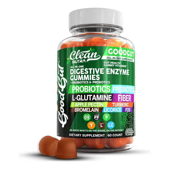 Suplemento Enzimas Digestivas 60 Gomitas Clean Sabor Curcuma Naranja