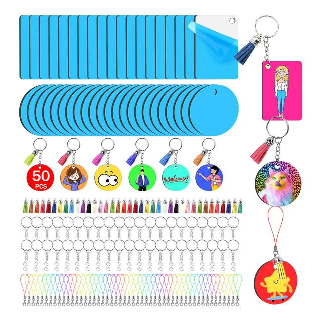Laa 250pzs Sublimar Llaveros Mdf Diy Borlas Llaveros De Moda