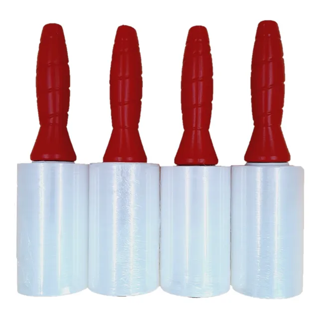 4 Rolo Filme Plastic Stretch P/ Volante E Mala 10cm C/ Cabo 