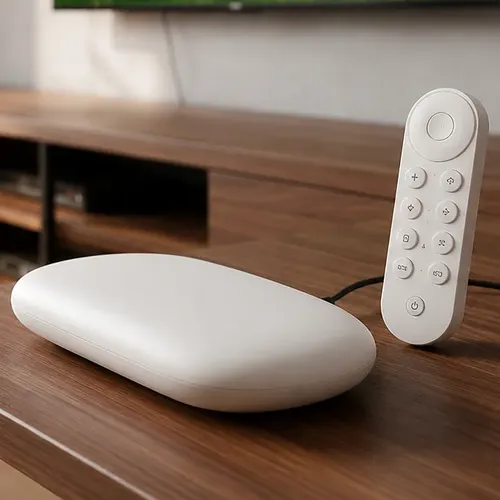 Chromecast Google HD de 4ª Geração Branco Com Controle de Voz