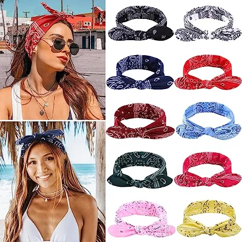 Tobatoba 10pcs Bandana Headbands For Women Hair X3yk7