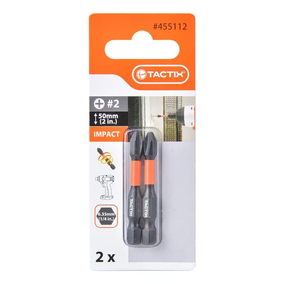 Display De Puntas De Impacto 2 Piezas Tactix Ph2 X 50 Mm