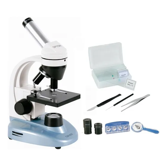 Microscópio Biológico C/ Lâminas Preparadas E Kit Laborat Cor Conforme Imagem 127/220v