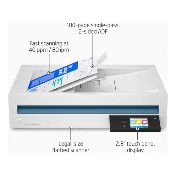 Scaner Escaner Cama Plana Hp N4600fnw 1 Usb -wifi Con Adf
