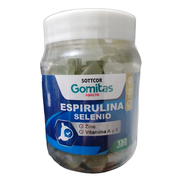 Gomitas Adulto Espirulina Y Selenio Zinc A Y E X 130 Unid Sabor Frutilla