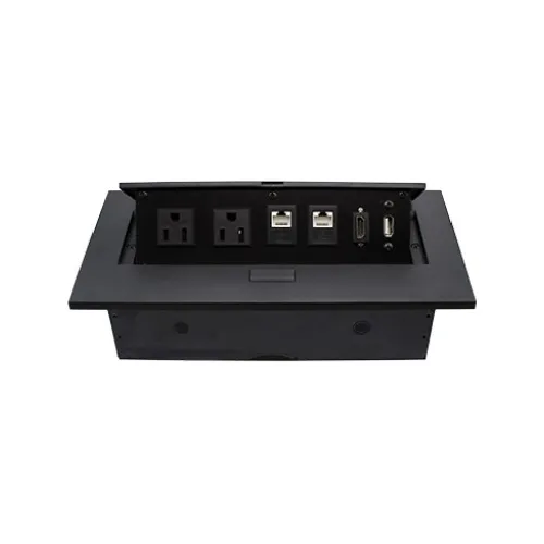 Caja De Mesa, Rj45 Cat 6, Hdmi, Usb V2.0, Nema 5-15r, Negro