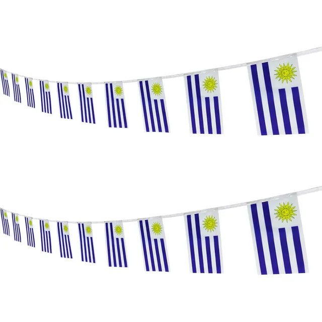Bandera Uruguay En Guirnalda Tela Guía De Banderines 20x28