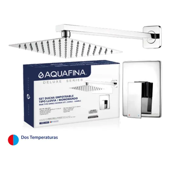 Ducha Empotrable Monomando 10x10'' Cromado Aquafina