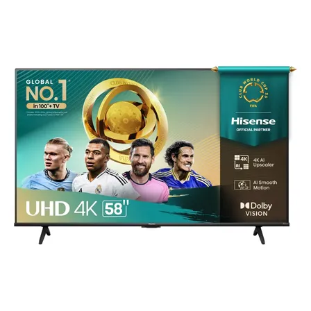 Hisense Smart Tv 4k 58 Polegadas 58a6nv Com Dolby Vision, Hdr10, HLG, Dolby Gaming, Film Maker, Dts Virtual X, Compatibilidade Alexa E Google Home
