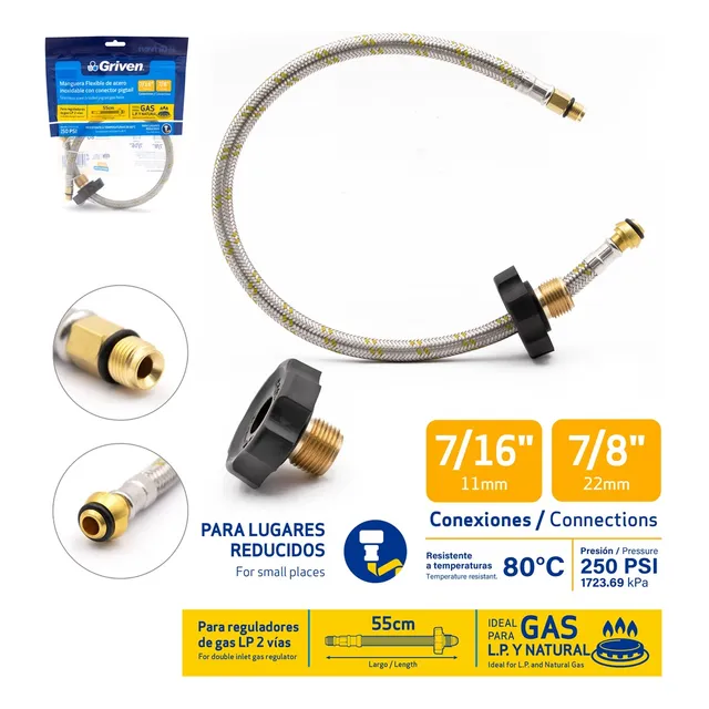 Manguera Flexible Rabo De Cochino Para Gas Conexiones
