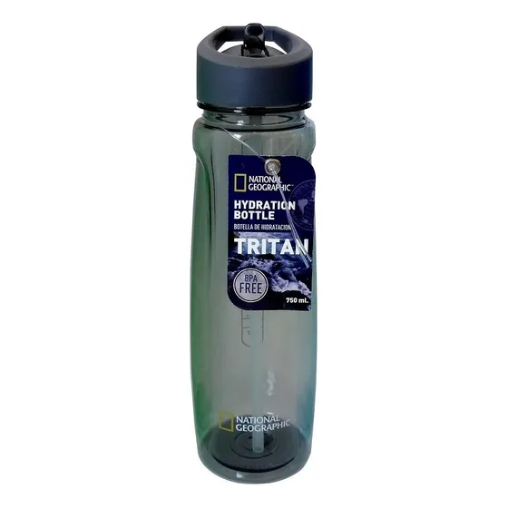 Botella Hidratación Tritan Cilindro Gris 750 Ml Natgeo