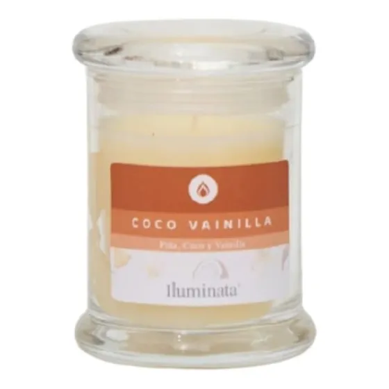 Velas Aromatizadas Coco Vainilla Envase Vidrio 120hrs De Uso