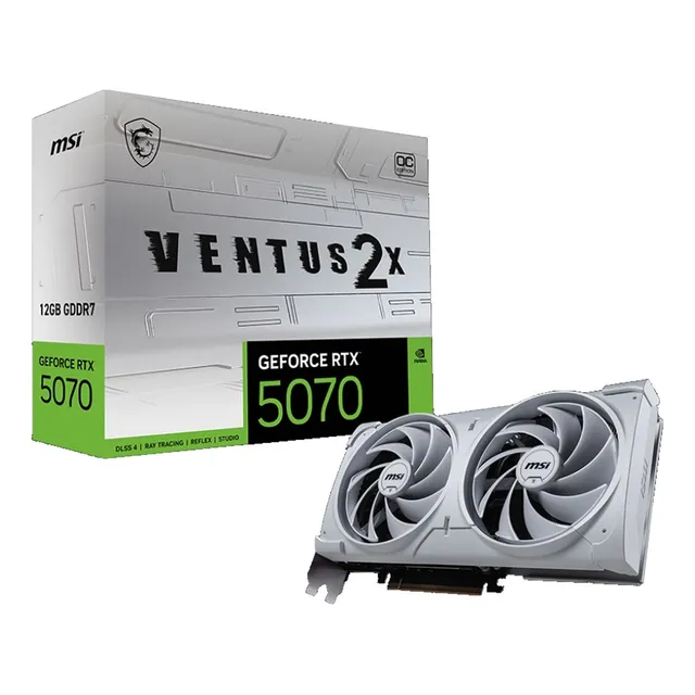 Tarjeta De Video Msi Rtx 5070 12gb Ventus Oc 2 Fanes Blanco
