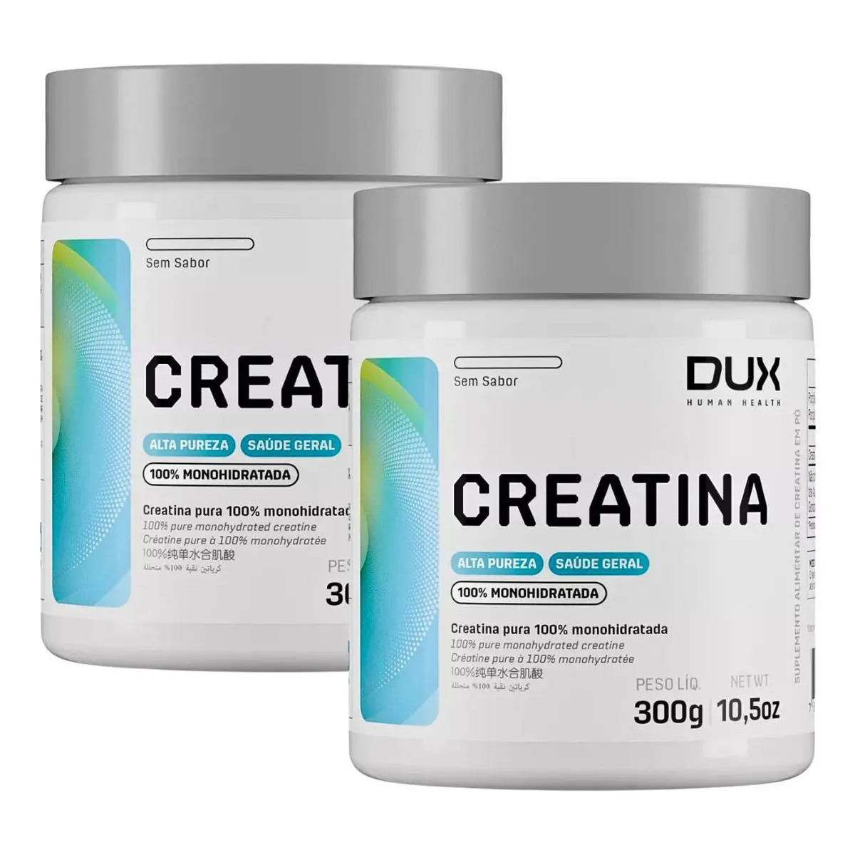 Creatina Dux 300g Kit 2 Unidades Monohidratada Sem Sabor