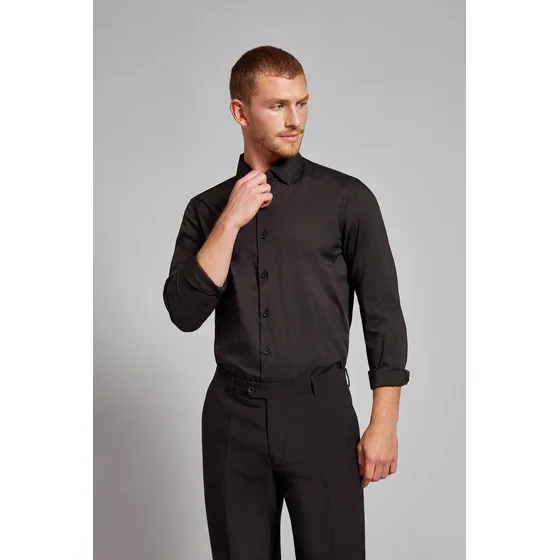 Camisa Devré Vestir Lisa Negro Slim Fit Hombre 44d000366002