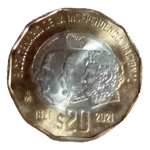 Moneda 20 Pesos Bicentenario De La Independencia 1821-2021